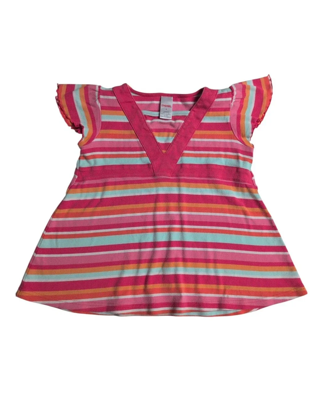 🍁2/$7🍁 GYMBOREE Pink Orange White Striped Top